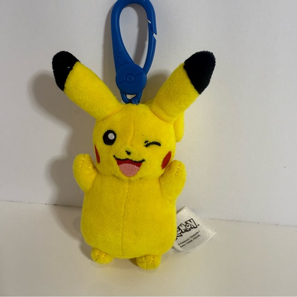 Pokemon 5 Inch Clip on Pikachu Keychain Bag Charm Plush Stuffed Toy Back Clip On - Picture 1 of 6